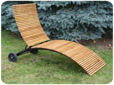 klassische Gartenliege Holz Metall- ITER®